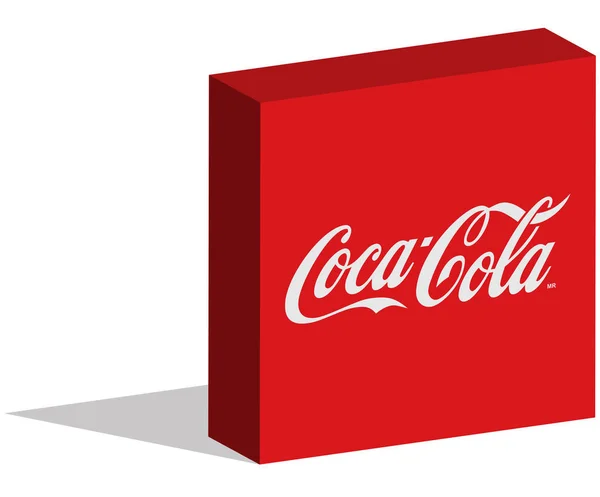 Coca Cola logotype in 3d form on ground — Stock Vector