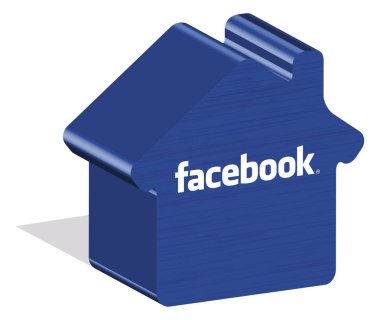 3d form zemin üzerinde Facebook logo