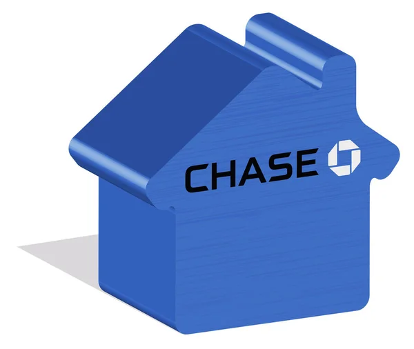 Chase logotype i 3d form på marken — Stock vektor