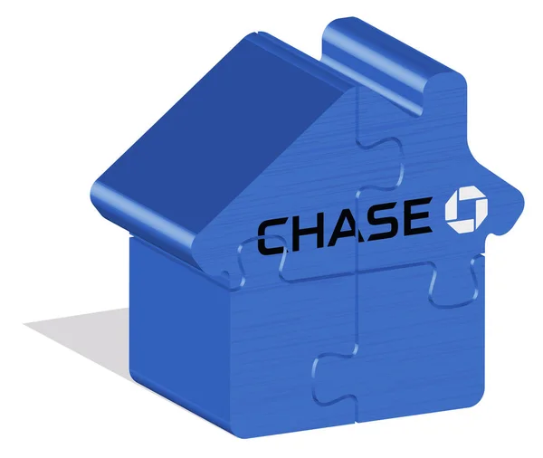 Chase logotype i 3d form på marken — Stock vektor