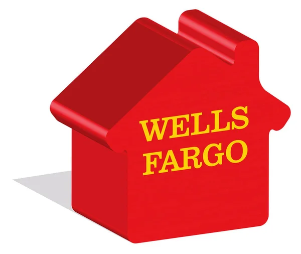 Logotipo Wells Fargo em forma 3d no chão — Vetor de Stock