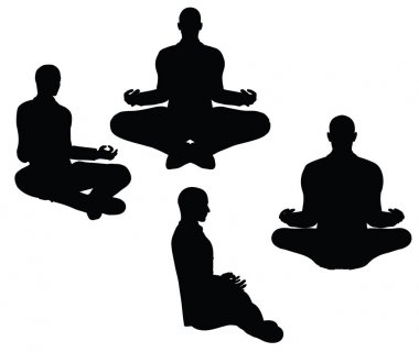 işadamı yoga beyaz arka plan üzerinde poz