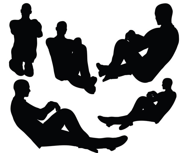 boy silhouette in sitting pose