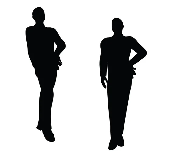 Businessman boy silhouette in Standing pose — Stock Vector