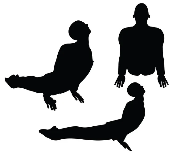 Zakenman yoga vormen op witte achtergrond — Stockvector