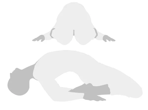 Ilustrasi pose yoga - Stok Vektor