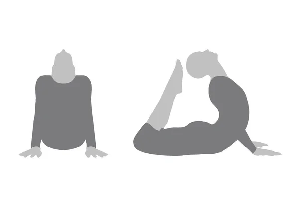 Ilustrasi pose yoga - Stok Vektor