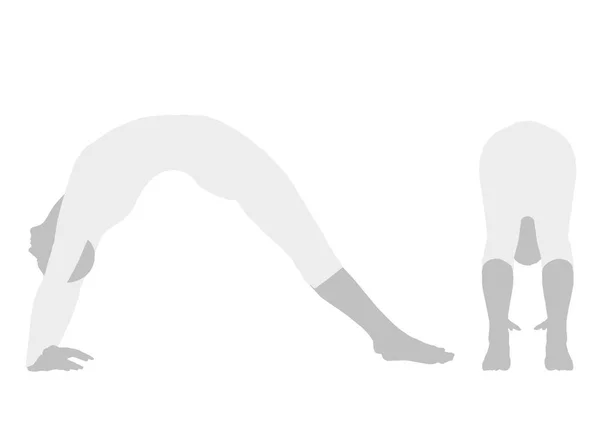 Ilustrasi pose yoga - Stok Vektor