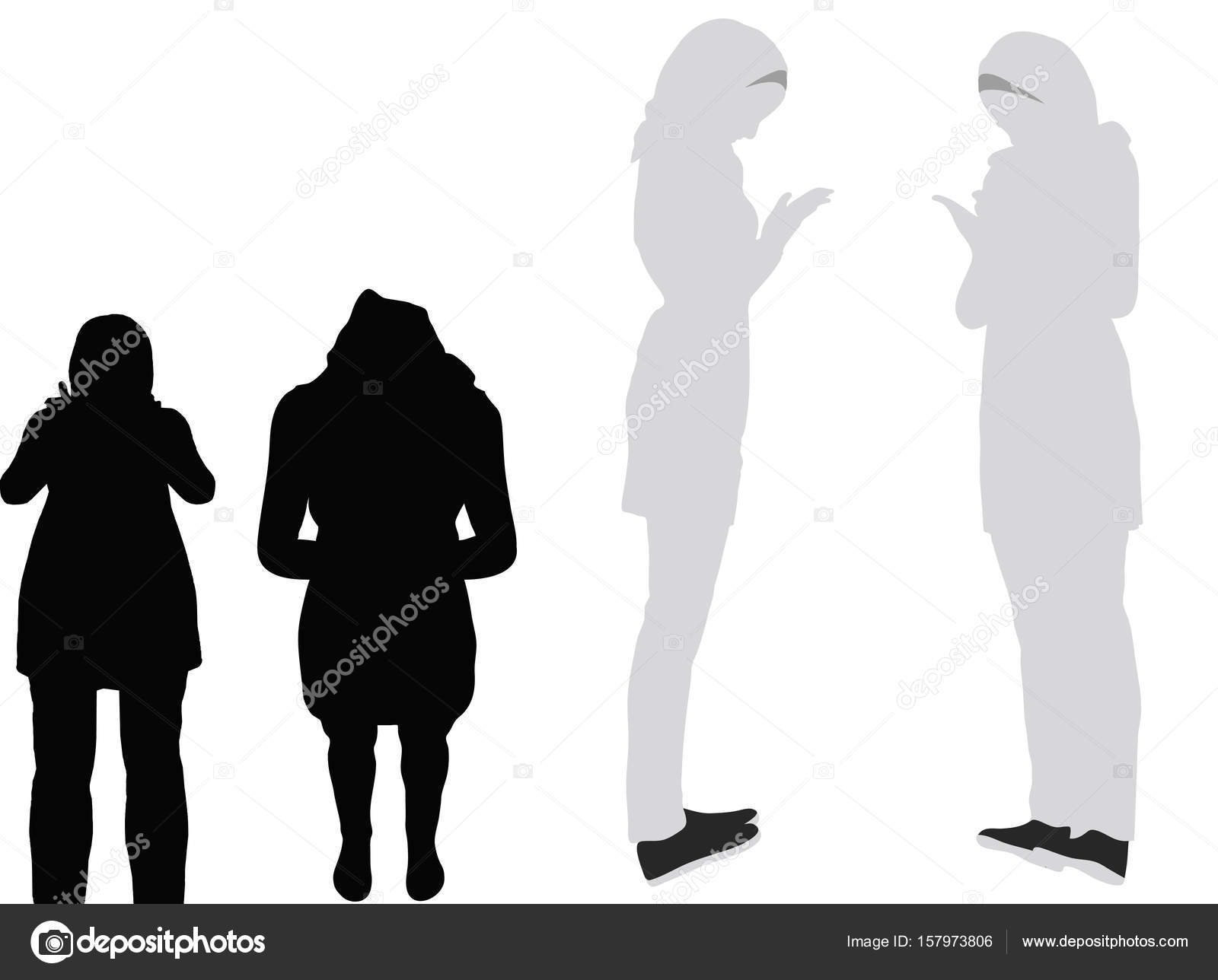 Muslim Woman Silhouette In Pray Pose Stock Vector C Istanbul09