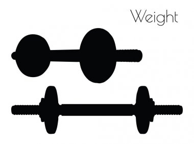 Beyaz arka plan üzerinde ağırlık siluet