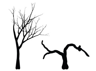 ağaç, bitki siluet çizimi