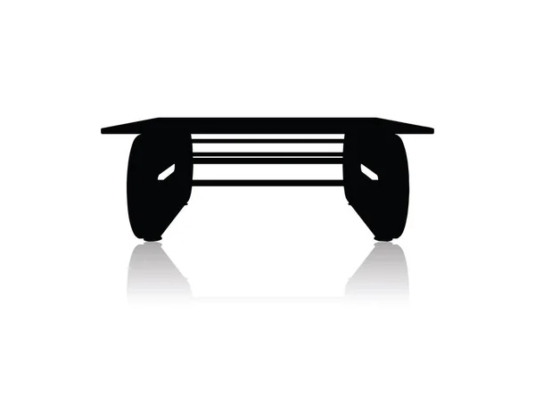 Silhouette de table sur fond blanc — Image vectorielle