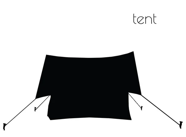 白い背景の上のテントのシルエット — ストックベクタ