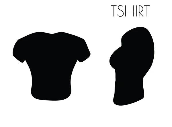 T-shirt silhouette sur fond blanc — Image vectorielle