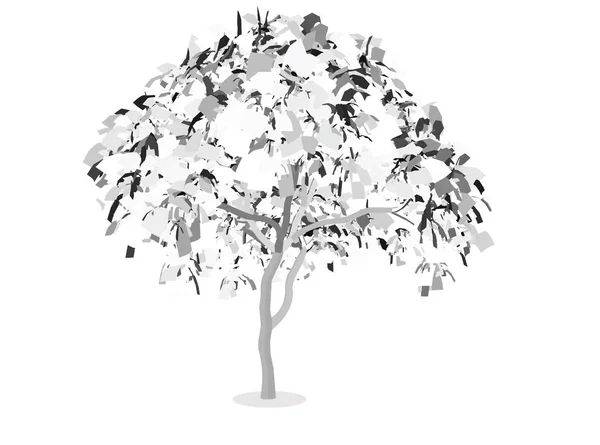 Ilustración de árbol, silueta de planta — Vector de stock