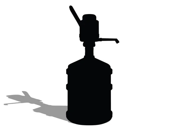 Silhouette pompe à eau sur fond blanc — Image vectorielle