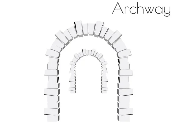 Archway siluett på vit bakgrund — Stock vektor