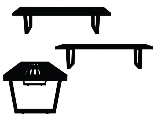 白い背景の上のベンチのシルエット — ストックベクタ