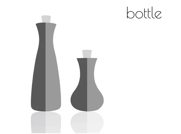 Silueta de botella sobre fondo blanco — Vector de stock