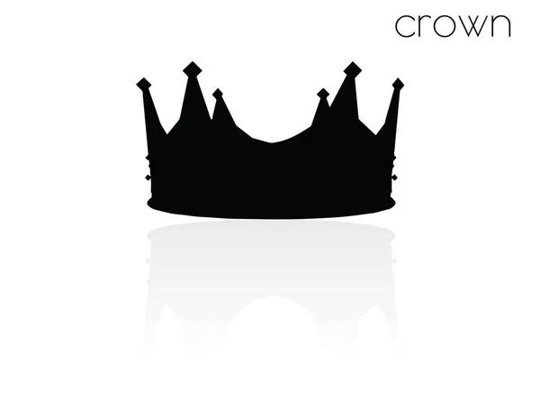 Kroon silhouet op witte achtergrond — Stockvector