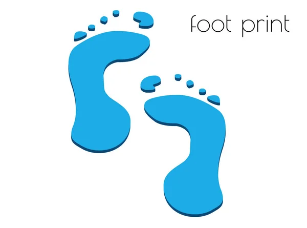 Foot print siluett på vit bakgrund — Stock vektor