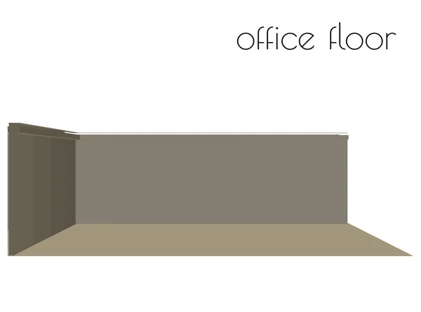 Office verdieping silhouet op witte achtergrond — Stockvector