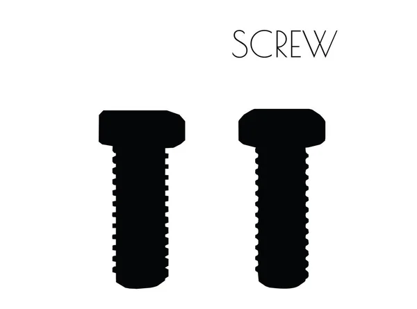 Screw silhouette on white background — Stock Vector