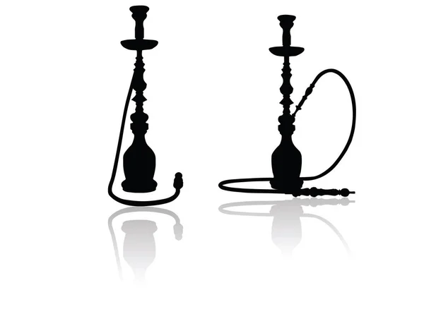 Silueta shisha sobre fondo blanco — Vector de stock