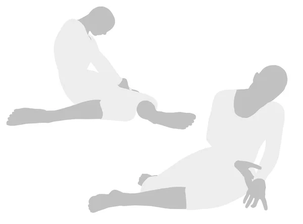Donna silhouette in crollo a sinistra Posa — Vettoriale Stock