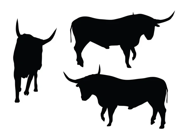 Vector illustration of bull silhouette — Stock Vector