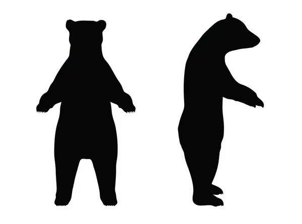 Ilustração vetorial da silhueta de urso — Vetor de Stock