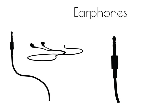 Ακουστικά σιλουέτα σε λευκό φόντο Εικονογράφηση Αρχείου