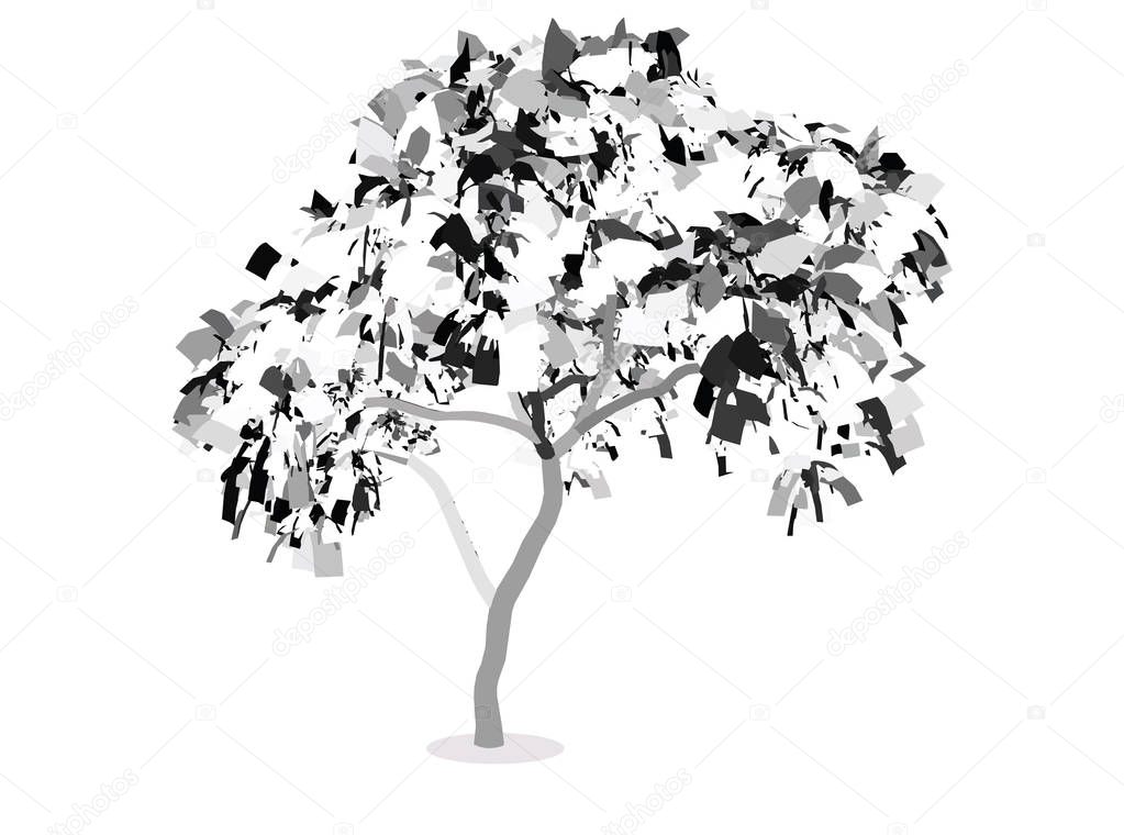 illustration of tree, plant silhouette