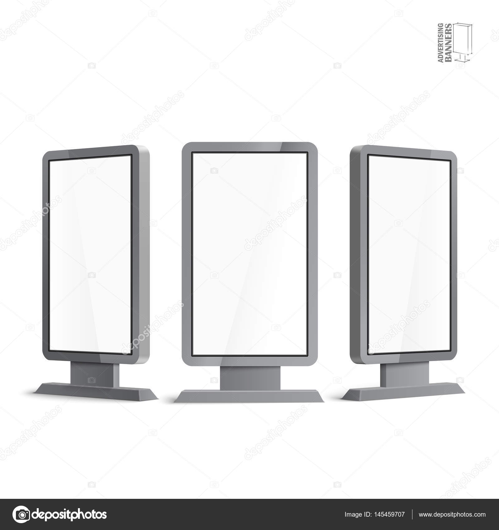 Realistic 3d Outdoor Lightbox Advertising Stock Vector Realistic 3d Outdoor Lightbox Advertising Stock Vector