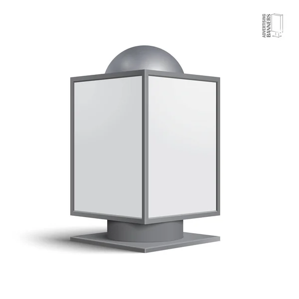 方形广告牌灯箱，白色的背景上 — 图库矢量图片