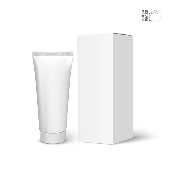 Serin gerçekçi beyaz tüp ve ambalaj