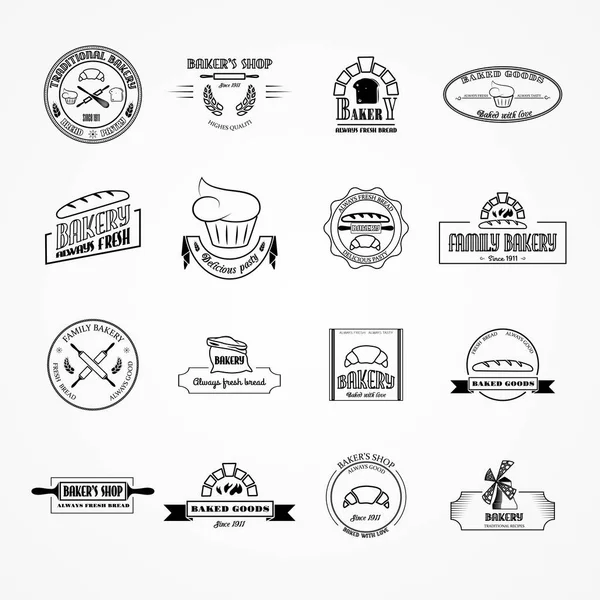 Conjunto de logotipos de padaria vetorial —  Vetores de Stock