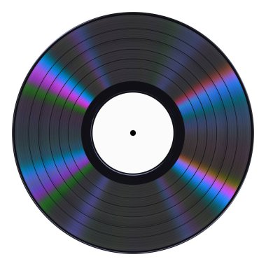Beyaz arkaplanda vinil kayıt