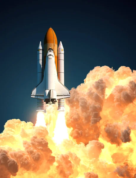 Space Shuttle In The Clouds Of Fire — Stock Photo, Image