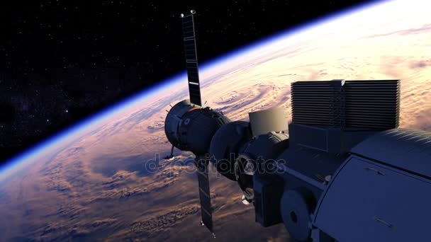 Volo della Stazione Spaziale Sulla Terra — Video Stock