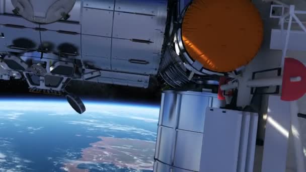 Estación espacial internacional orbitando la Tierra — Vídeos de Stock