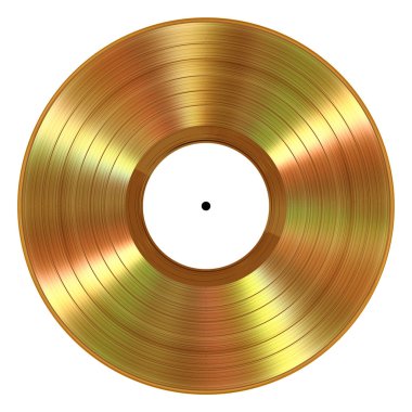 Realistic Gold Vinyl Record On White Background clipart