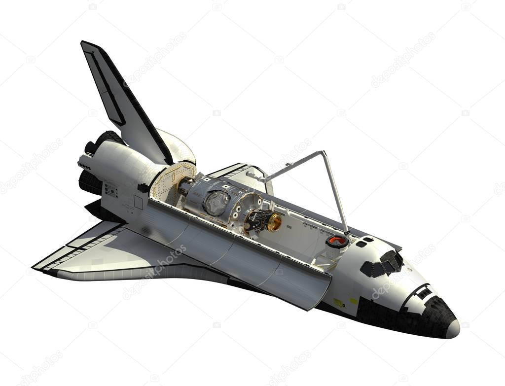 Space Shuttle Orbiter On White Background