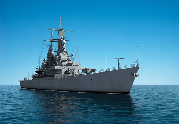 Nave de guerra moderna estadounidense en alta mar —  Fotos de Stock