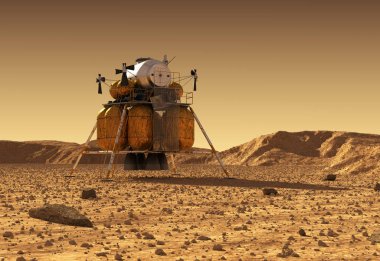 Gezegenler arası uzay istasyonu Mars gezegeni yüzeyine iniş modülü