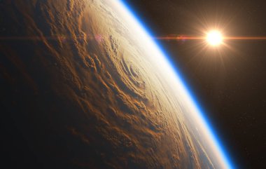 Kasırga arka plan üzerinde gündoğumu