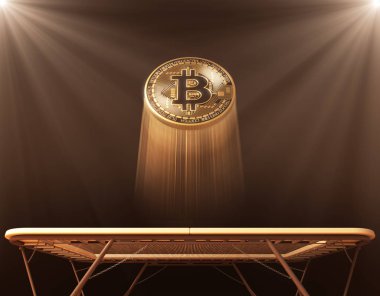 Altın Bitcoin trambolin üzerinde atlar