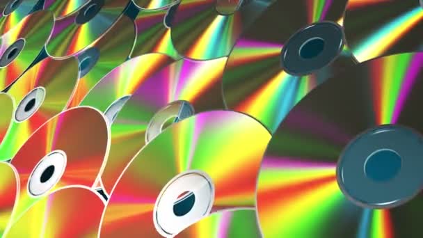 Hintergrund Von Rotierenden Dvds 3840X2160 Nahtlose Animation — Stockvideo