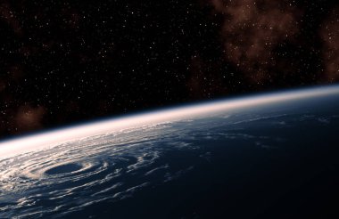 Dünya 'da Şiddetli Bir Kasırganın Uzaydan Görüntüsü