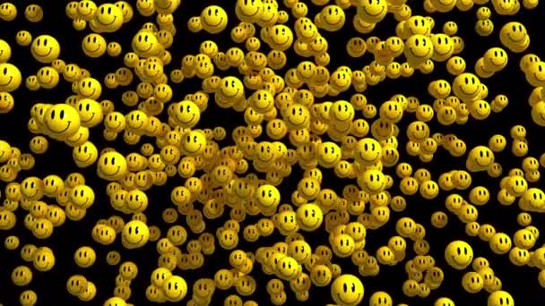 4K. Smiley Face Icon Explosion With Alpha Matte. — Stok video